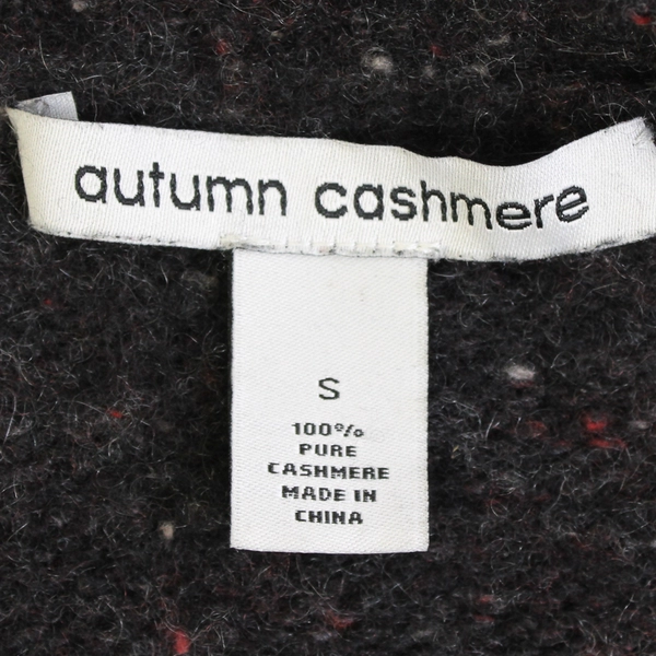 Autumn Cashmere Women's S 100% Cashmere Black Fringe Cardigan