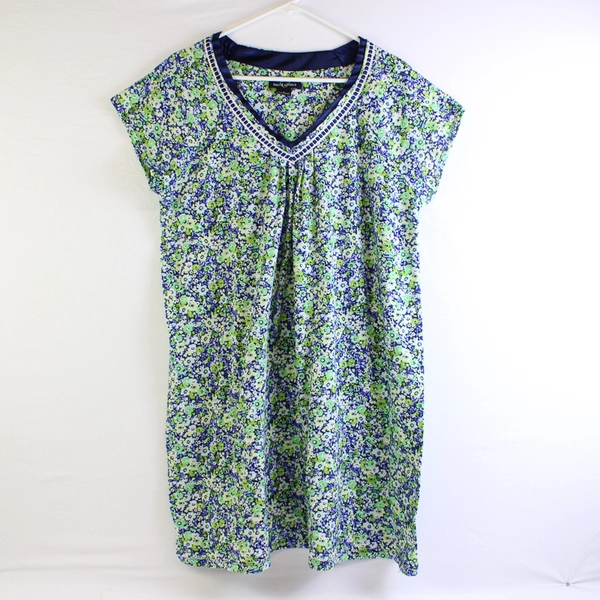 Earth Angels Women's L Green Knee Length Short Sleeve Nightgown