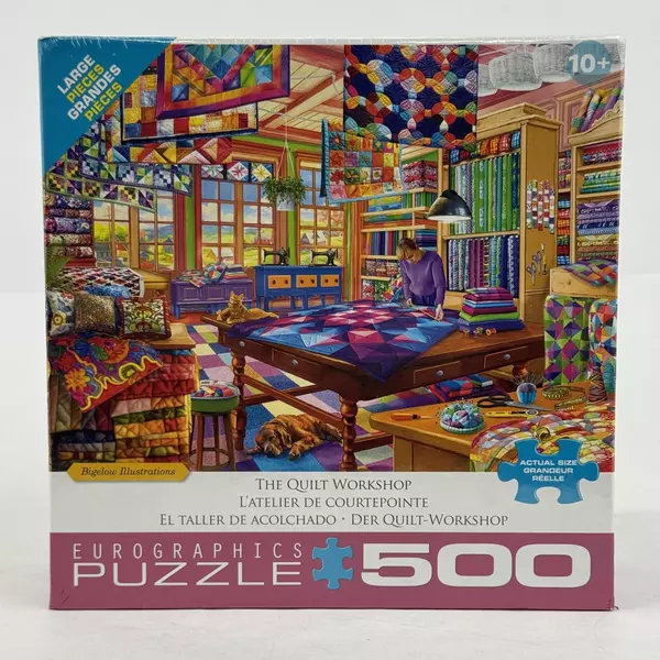 500-Piece Eurographics Jigsaw Puzzle The Quilt Workshop
