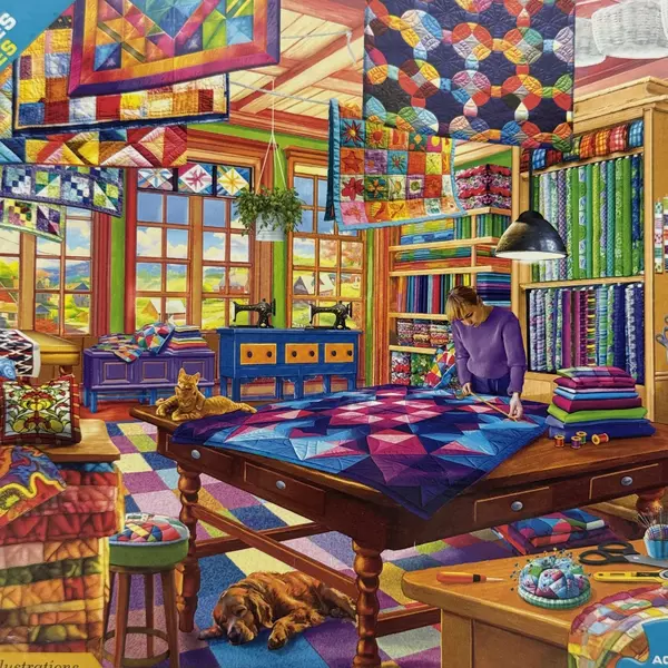 500-Piece Eurographics Jigsaw Puzzle The Quilt Workshop