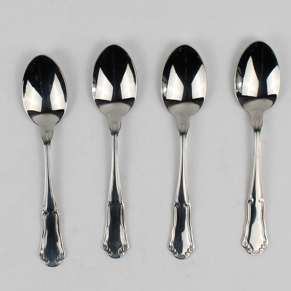 Lot Of 4 Towle Silver Petit Point (Stainless) Flatware Teaspoons 6.5" Long
