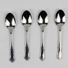 Lot Of 4 Towle Silver Petit Point (Stainless) Flatware Teaspoons 6.5" Long