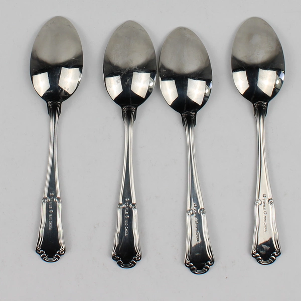 Lot Of 4 Towle Silver Petit Point (Stainless) Flatware Teaspoons 6.5" Long