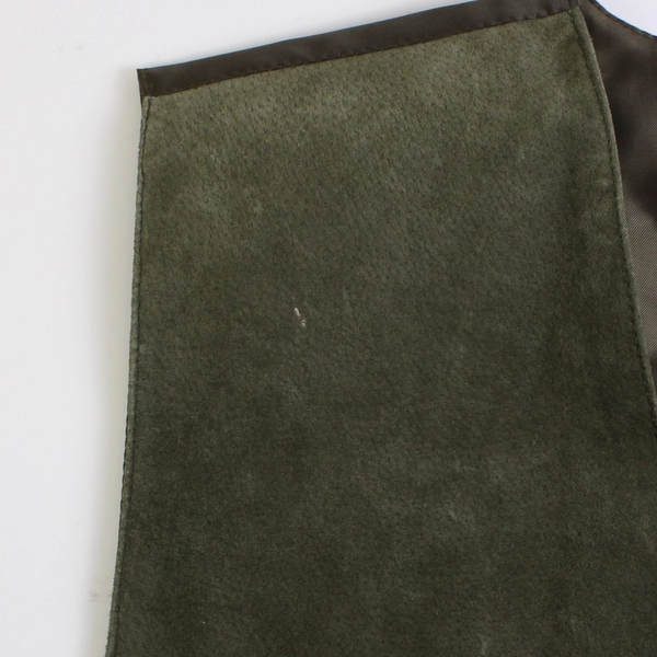 John Ashford Sport Men's 100% Leather Suede Front Olive Green & Brown Size XL