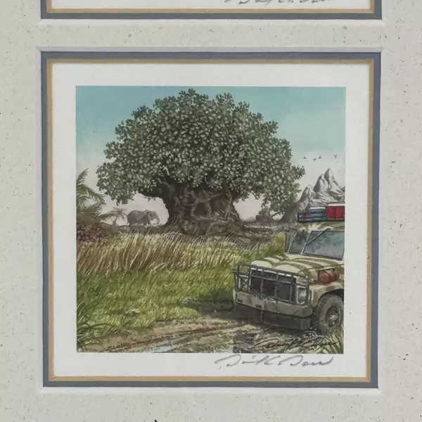 Framed And Matted 4 Piece Disneyland Watercolor Print Set Signed By David Doss