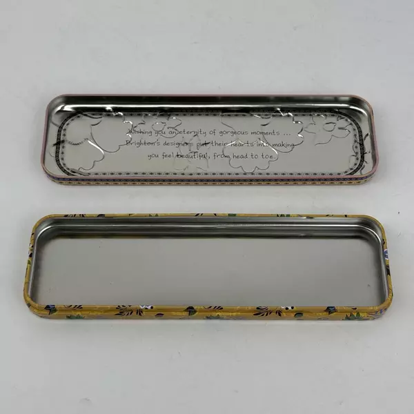 Brighton Decorative Tin Box Floral Vine Design 9x3.5 Inch No Watch