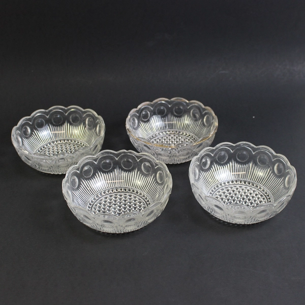Lot of 4 Sm Vintage Ornate Decorative Glass Candy Dishes