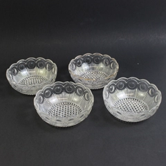 Lot of 4 Sm Vintage Ornate Decorative Glass Candy Dishes