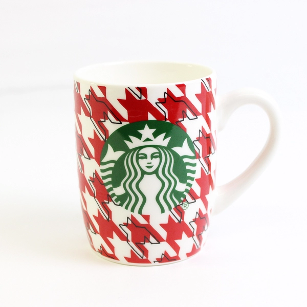 Starbucks 2017 Christmas Mug 10 Fl Oz White Background With Red Black Designs