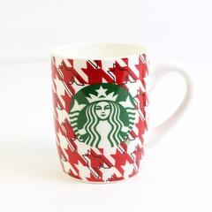 Starbucks 2017 Christmas Mug 10 Fl Oz White Background With Red Black Designs