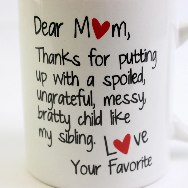 Home Essentials Standard Size Coffee Mug White With Black Lettering Red Inside