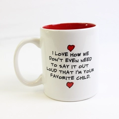 Home Essentials Standard Size Coffee Mug White With A Message And Red Inside