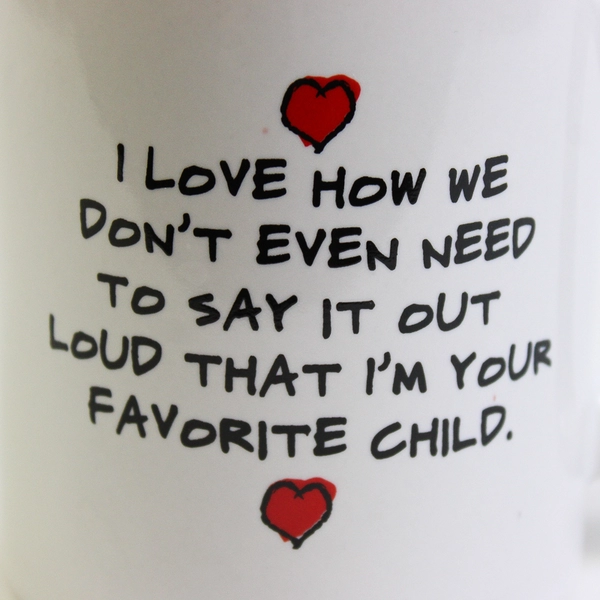 Home Essentials Standard Size Coffee Mug White With A Message And Red Inside