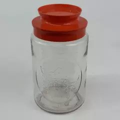 Vintage 1970's Anchor Hocking Tang Jar With Lid Embossed Waterwheel