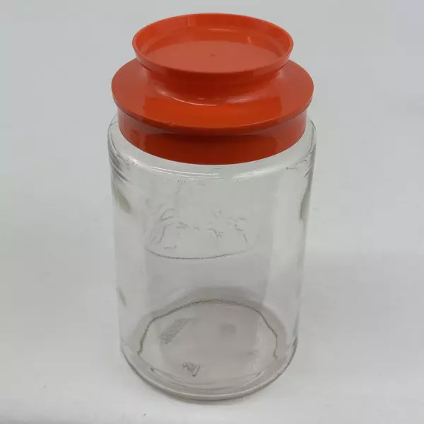 Vintage 1970's Anchor Hocking Tang Jar With Lid Embossed Waterwheel