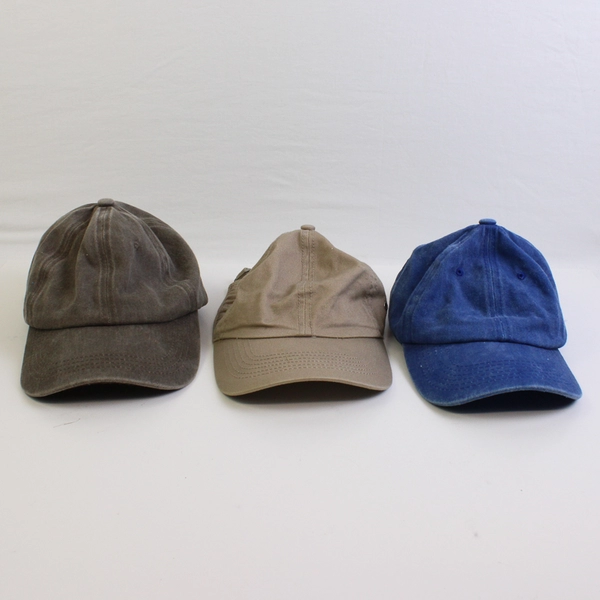 Lot of 3 Cotton Baseball Caps Adult One Size Beige Taupe Blue