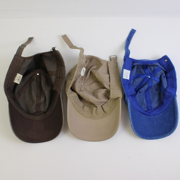 Lot of 3 Cotton Baseball Caps Adult One Size Beige Taupe Blue