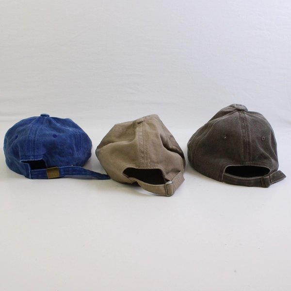 Lot of 3 Cotton Baseball Caps Adult One Size Beige Taupe Blue