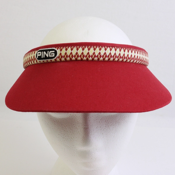 Vintage Ping Women's Red Argyle Golf Visor