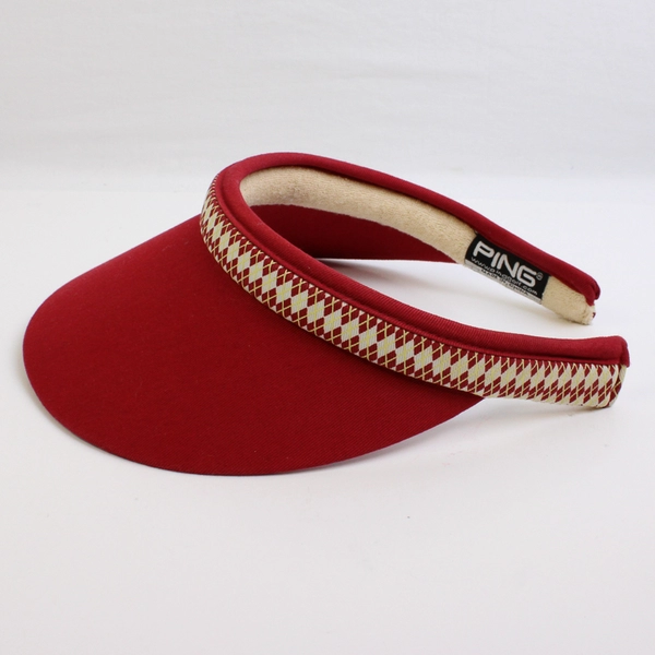 Vintage Ping Women's Red Argyle Golf Visor