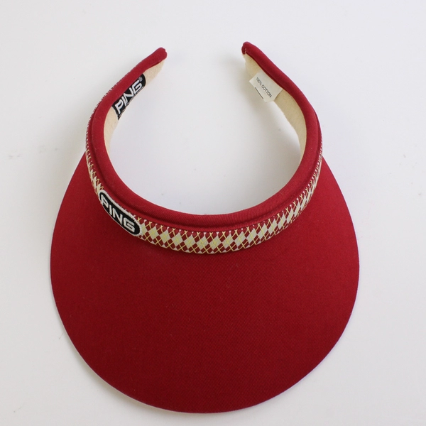Vintage Ping Women's Red Argyle Golf Visor