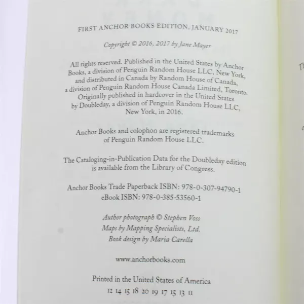 Dark Money: The Hidden History of Billionaires by Jane Mayer Paperback