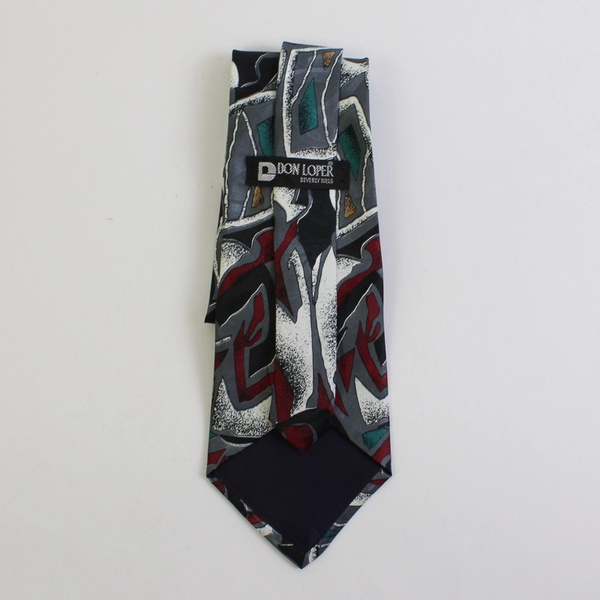 Don Loper Beverly Hills Multicolor Abstract Print Men's Necktie 60"