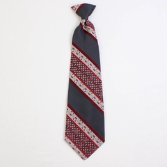 Vintage Britannia Gray and Red Men's Clip On Necktie 17"