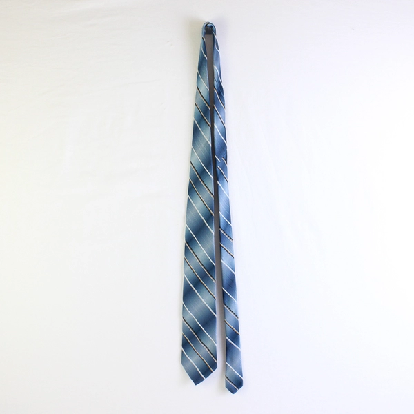 The Men's Shop JCPenney Blue White Brown Striped Men's Necktie 57"