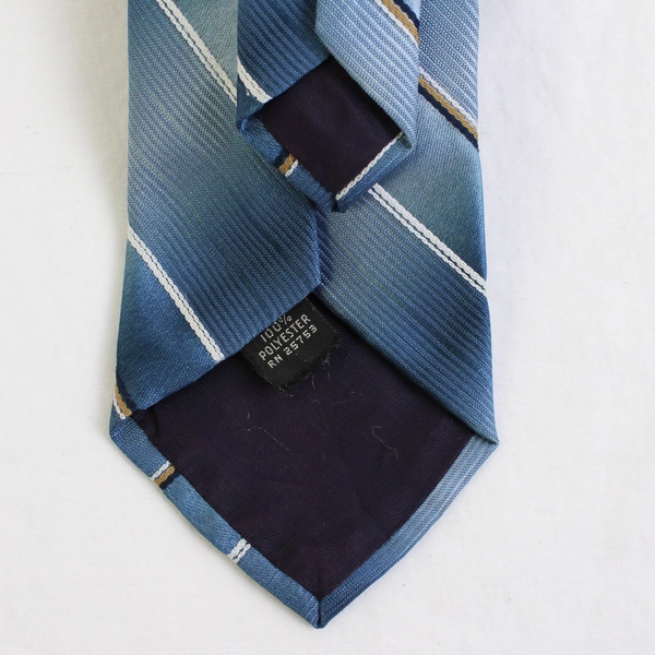 The Men's Shop JCPenney Blue White Brown Striped Men's Necktie 57"
