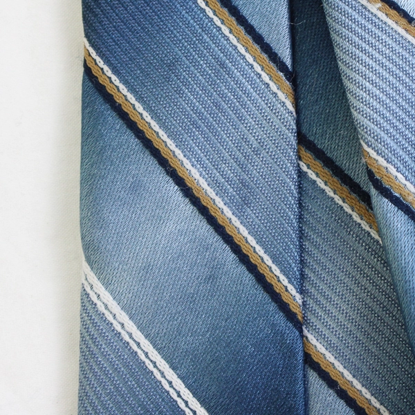 The Men's Shop JCPenney Blue White Brown Striped Men's Necktie 57"