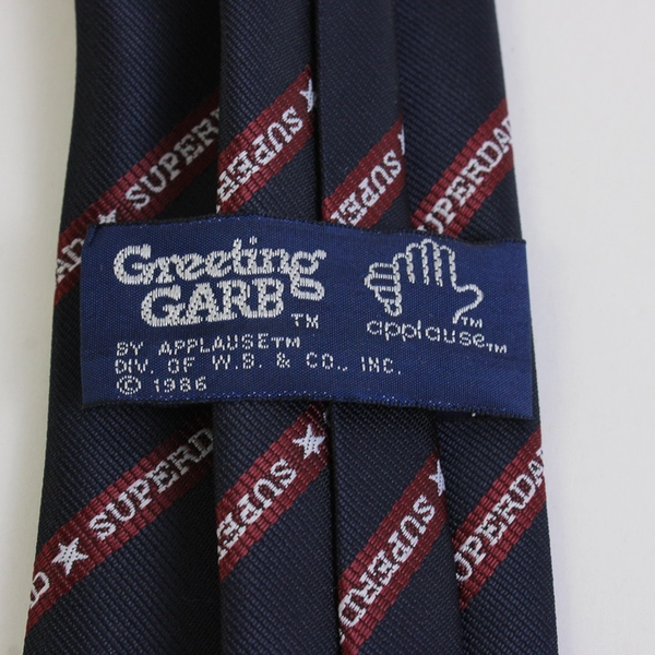 VTG Greeting Garb by Applause Superdad Blue and Red Men's Necktie 57"