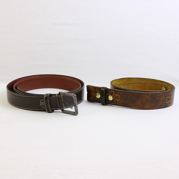 Mixed Lot of 8 Flawed Leather Belts for DIY Leatherwork Upcycling