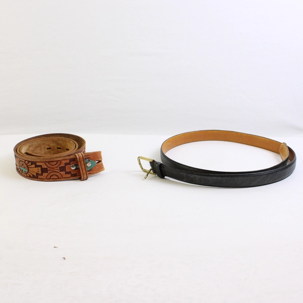 Mixed Lot of 8 Flawed Leather Belts for DIY Leatherwork Upcycling