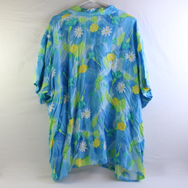 Tapestry Women's 2XL Blue Button Up Collared Short Sleeve Shirt