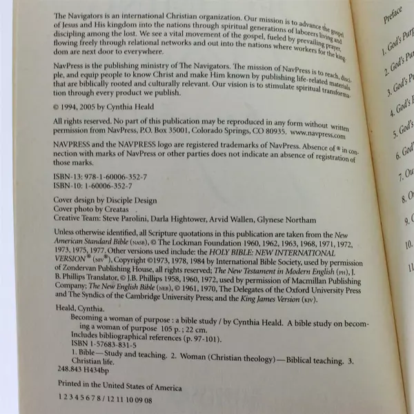 Becoming a Woman of Purpose by Cynthia Heald Trade Paperback Book