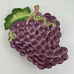 Vintage Fitz And Floyd Ceramic Purple Grape Cluster Catch All Serving Dish