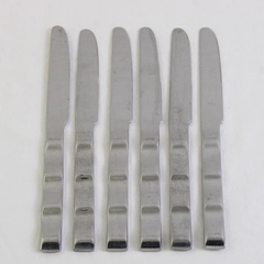 Set of 6 Retroneu Vintage Solid Dinner Knives Stainless Whitewater Pattern 9.25"