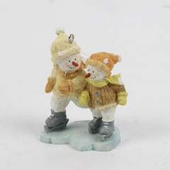 Russ Berrie and Co. "Frost Smitten" Snowman and Snowgirl Ice Skating Ornament