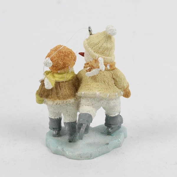 Russ Berrie and Co. "Frost Smitten" Snowman and Snowgirl Ice Skating Ornament