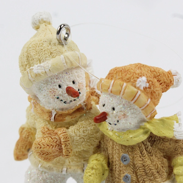 Russ Berrie and Co. "Frost Smitten" Snowman and Snowgirl Ice Skating Ornament