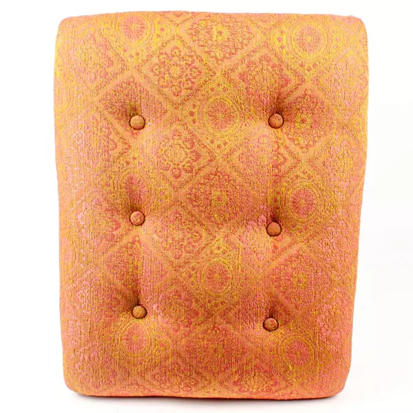 Vintage Upholstered Red and Gold Carved Wood Victorian Revolving Piano Stool