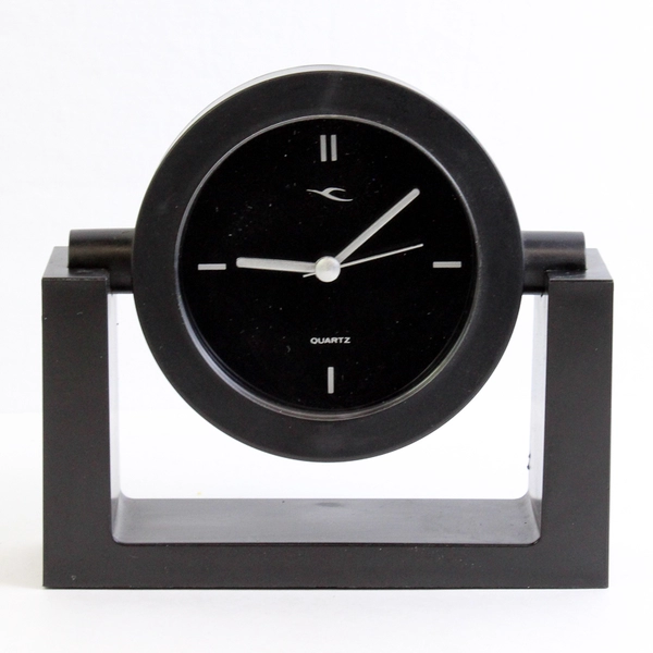 Black Tilting Base Battery Operated Quartz Desk Clock Works