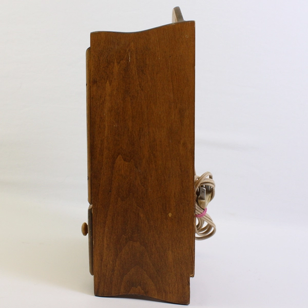 Vintage Wood GE Electric Wall Clock Model 2082A With Shelf And Drawer Works