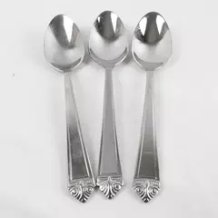 Lot of 3 Oneida (Stainless) Soup Spoons in Pattern Eave