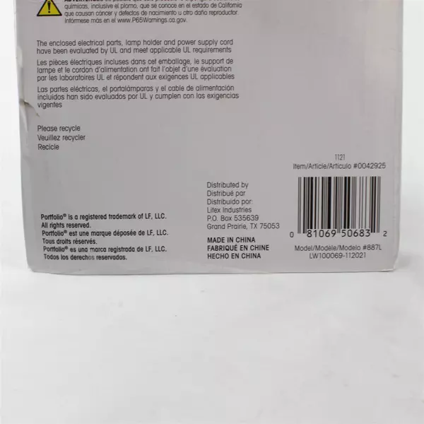 Portfolio Bottle Lamp Kit #42925 Brass Finish DIY Home Decor Light Fixture