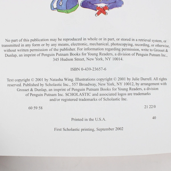 The Night Before Kindergarten by Natasha Wing Scholastic Paperback Book 2002 