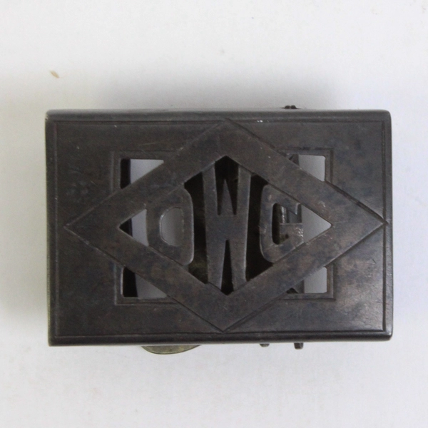 Antique Vintage Men Belt Buckle Sterling Silver Monogramed OWG