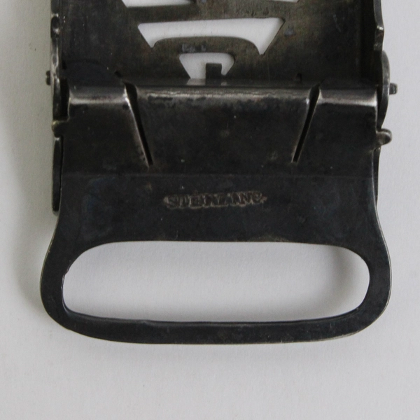 Antique Vintage Men Belt Buckle Sterling Silver Monogramed OWG