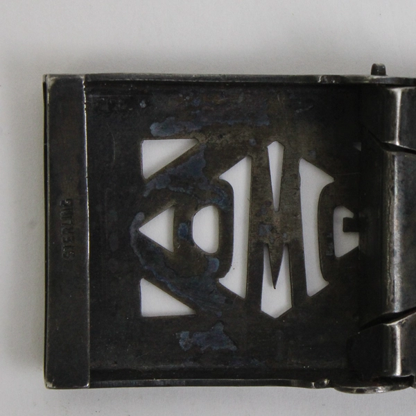 Antique Vintage Men Belt Buckle Sterling Silver Monogramed OWG